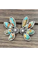 EARRING STUD 1.2" HALF FLOWER