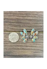EARRING STUD 1.2" HALF FLOWER