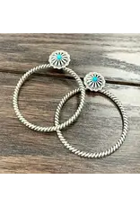 EARRING HOOP WESTERN CONCHO STUD