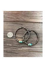 EARRING NAVAJO PEARL AND GEMSTONES HOOP