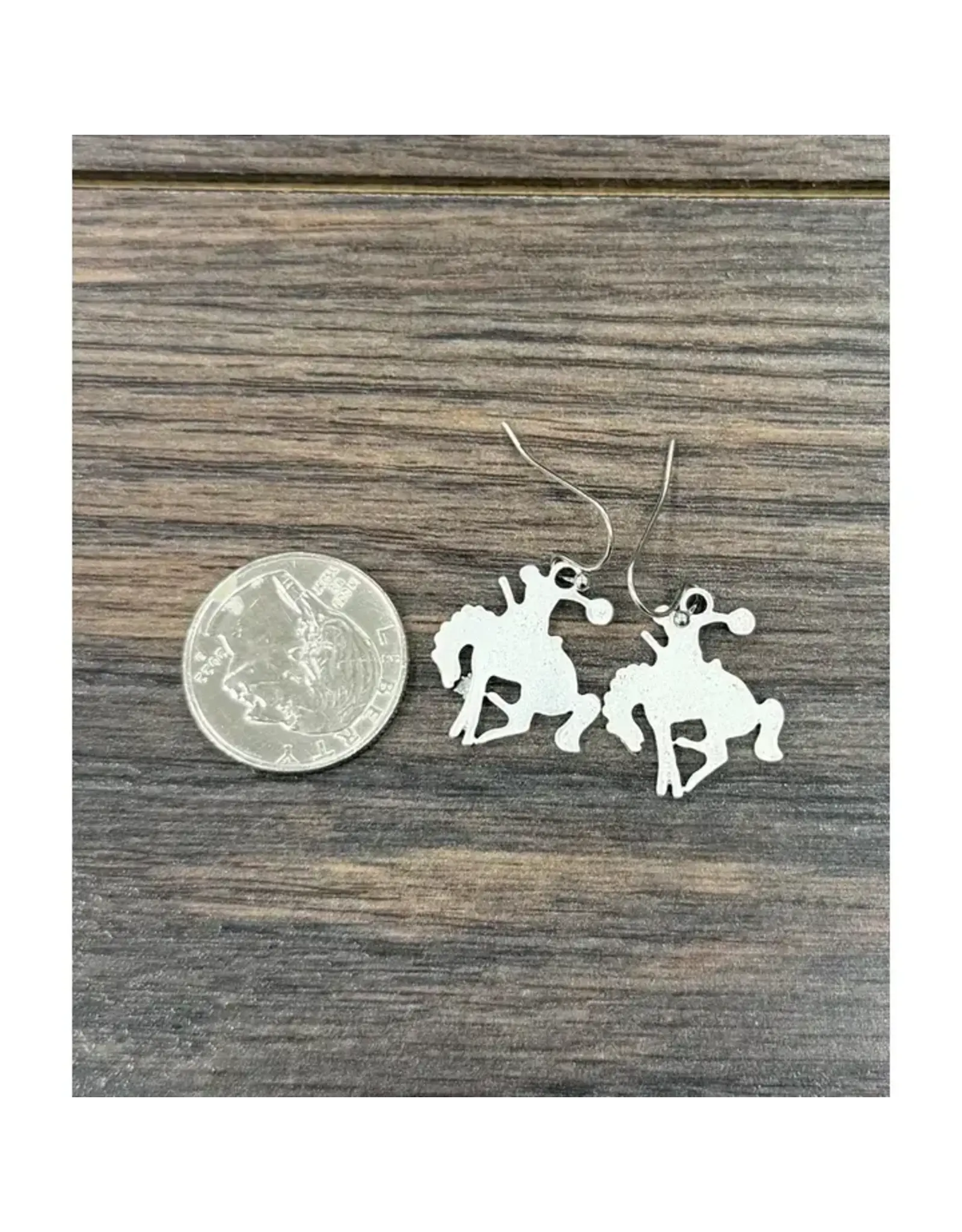 EARRING DANGLE SILVER BRONC