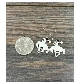 EARRING DANGLE SILVER BRONC