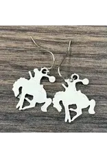 EARRING DANGLE SILVER BRONC