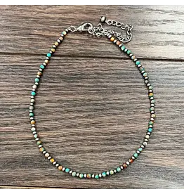 NECKLACE ALTERNATING NAVAJO PEARL WITH TURQUOISE BEADS