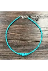 NECKLACE TURQUOISE BEADS LARGE MIDDLE BEADS