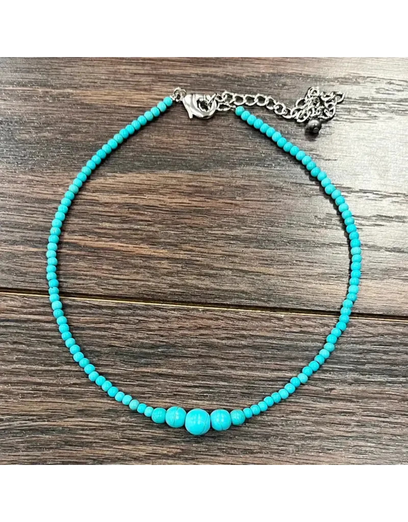 NECKLACE TURQUOISE BEADS LARGE MIDDLE BEADS