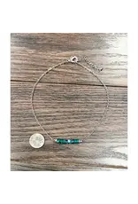 NECKLACE WESTERN CHAIN WITH TURQUOISE BEADS IN MIDDLE