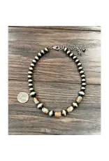 NECKLACE LARGE NAVAJO PEARL TAN BLUE BROWN BEADS
