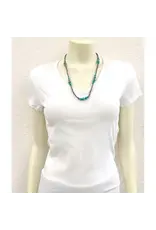 NECKLACE NAVAJO PEARL WITH DEEP 5 GROUPS TURQUOISE BEADS
