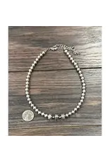 NECKLACE SILVER NAVAJO PEARL STYLE WITH LARGE SAUCER MIDDLE BEADS