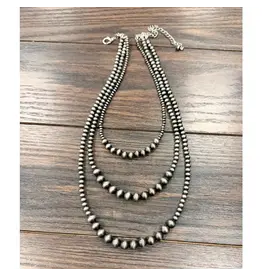 NECKLACE NAVAJO PEARL 3 STRAND LONG