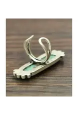 RING ADJUSTABLE 2" TURQUOISE BAR METAL BUBBLE