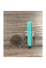 RING ADJUSTABLE TURQUOISE LONG BAR