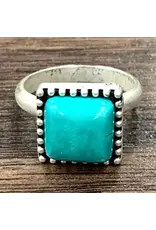 RING 10MM SQUARE TURQUOISE  STONE