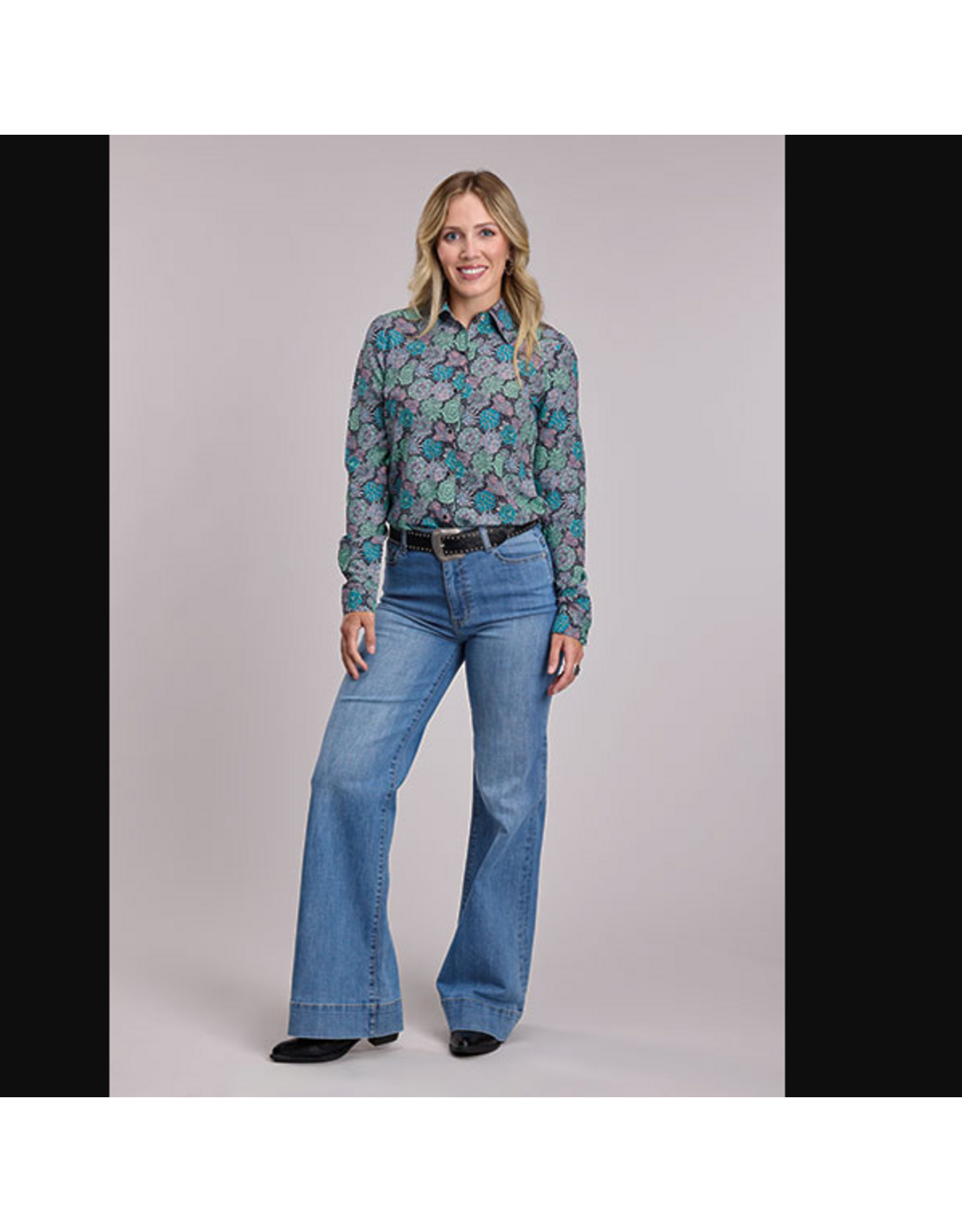SHIRT WMS ROPER LS SUCCULENTS PRINT
