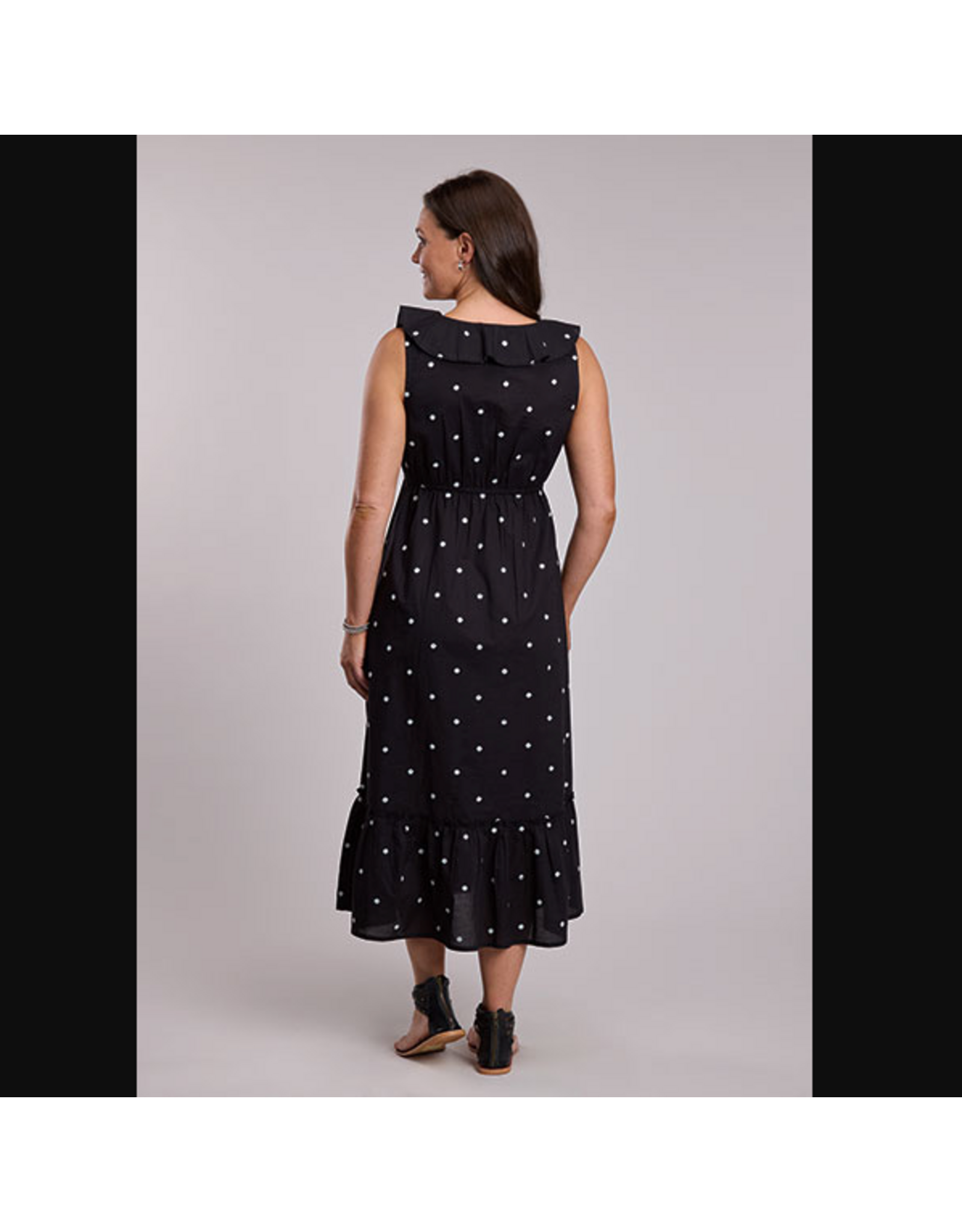 DRESS WMS ROPER BLACK AND WHITE POLKA DOT
