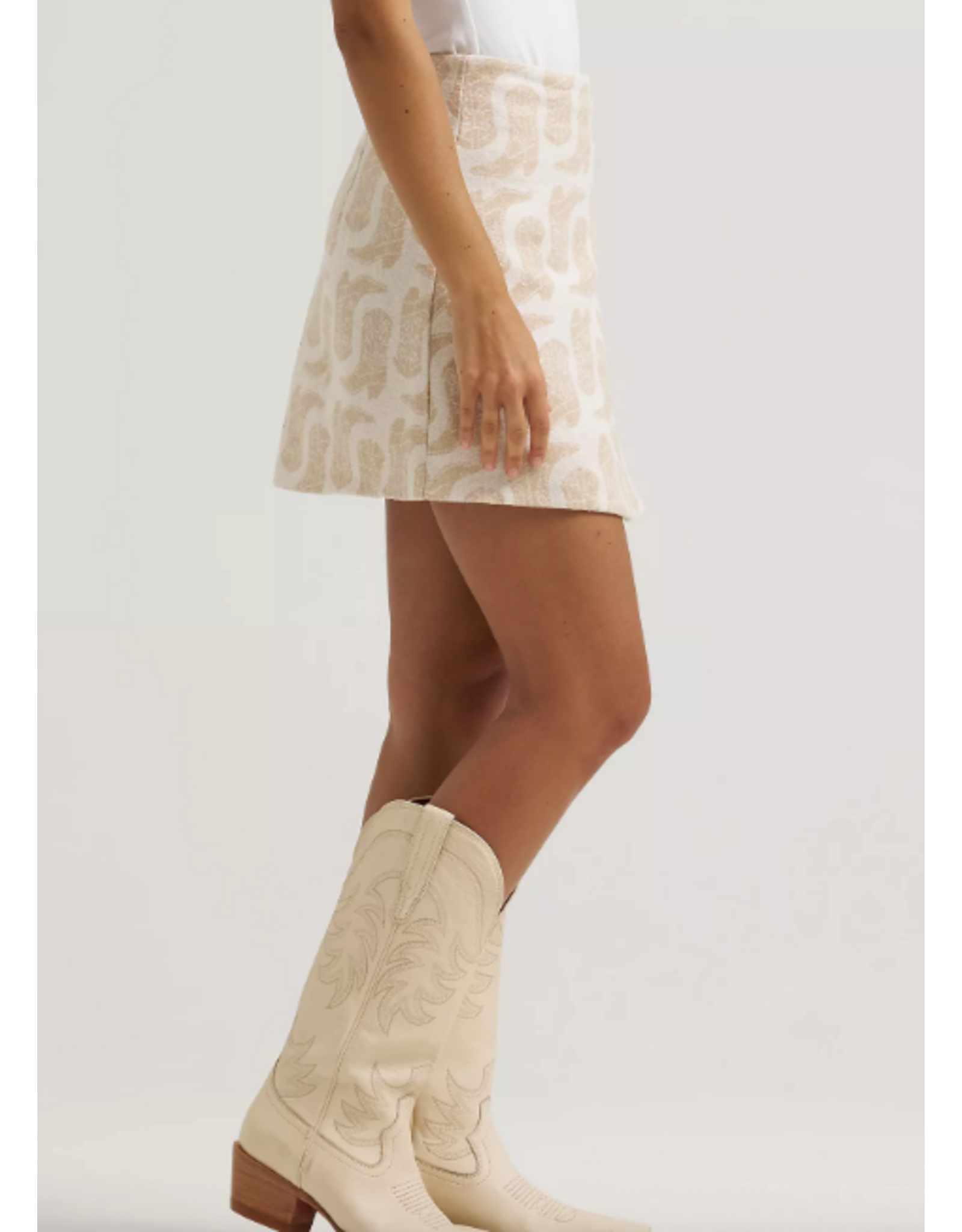 SKIRT MINI WMS JACQUARD WRAP BOOTS BEIGE/TAN