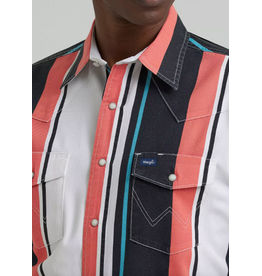 SHIRT MNS L/S BRUSH POPPER ORG/WHT/BLK/TL