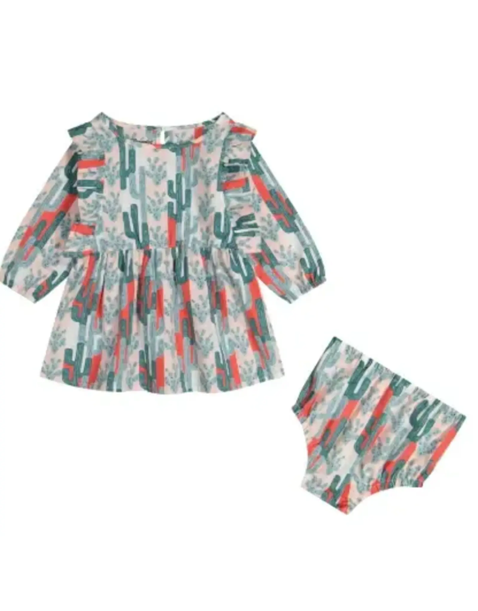 DRESS BABY GIRL LS CACTUS
