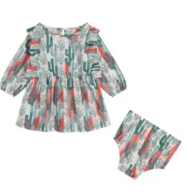 DRESS BABY GIRL LS CACTUS