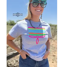 SHIRT WMS TEE GRAY NEON BOOT STITCH