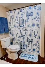 SHOWER CURTAIN WESTERN CHINOISERE WITH MAT