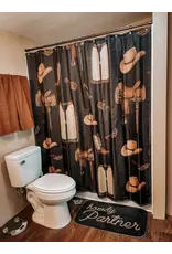SHOWER CURTAIN WITH MATT CLASSIC WESTERN BLACK