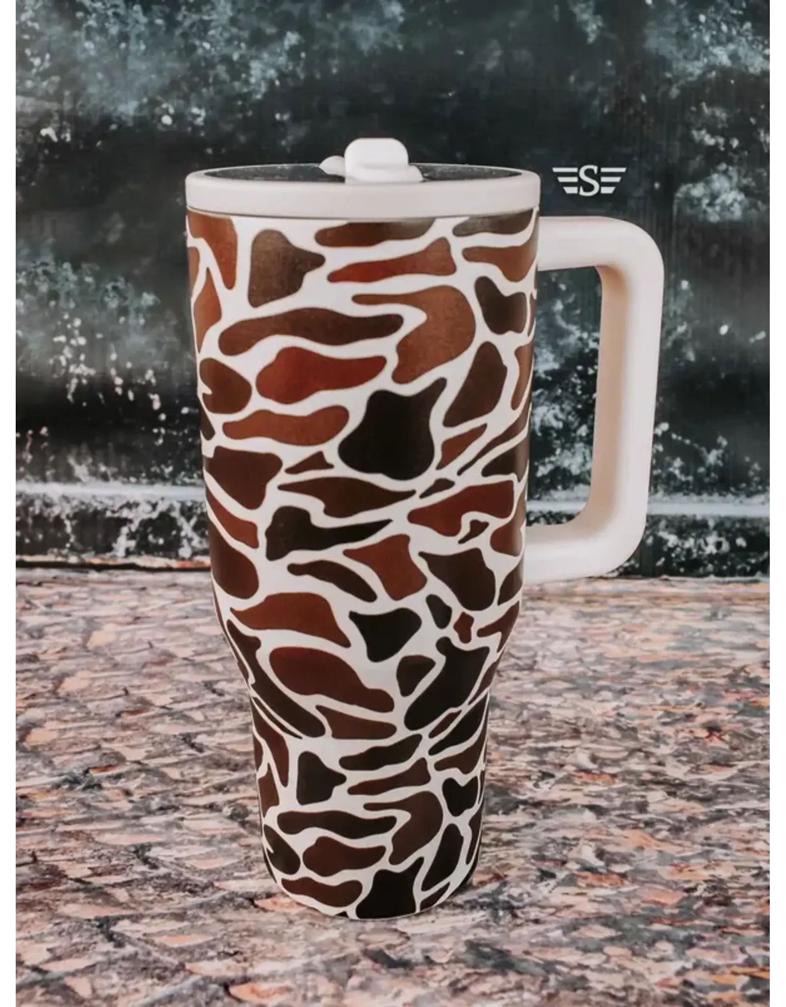 TUMBLER 32 OZ CREAM AND BROWN DUCK CAMO