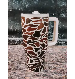TUMBLER 32 OZ CREAM AND BROWN DUCK CAMO