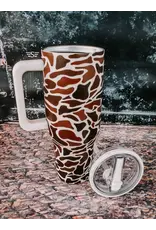 TUMBLER 32 OZ CREAM AND BROWN DUCK CAMO
