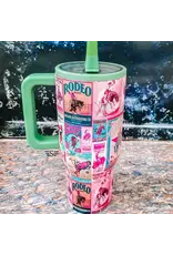 TUMBLER 40 OZ PINK RODEO POSTER FLIP TOP