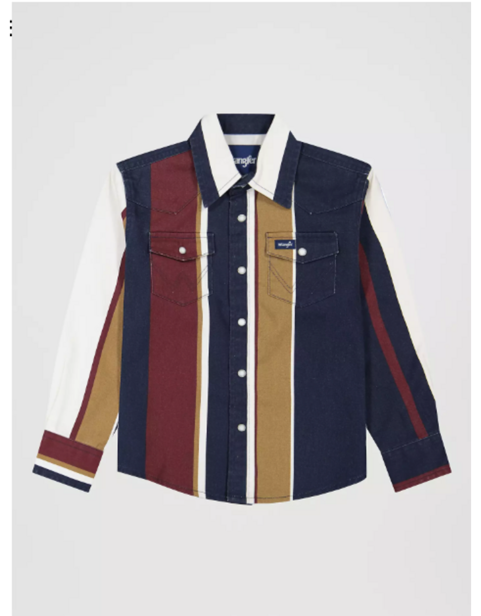 SHIRT BOYS WRANGLER BRUSH POPPER MIDNIGHT OAK
