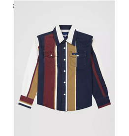 SHIRT BOYS WRANGLER BRUSH POPPER MIDNIGHT OAK