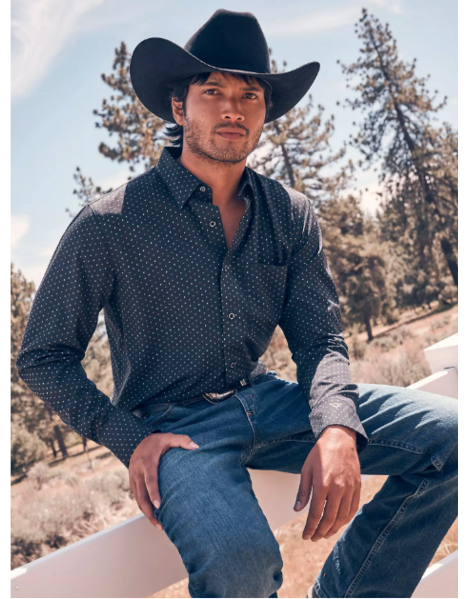 SHIRT MNS WRANGLER COJO PERFORMANCE D SPOTS