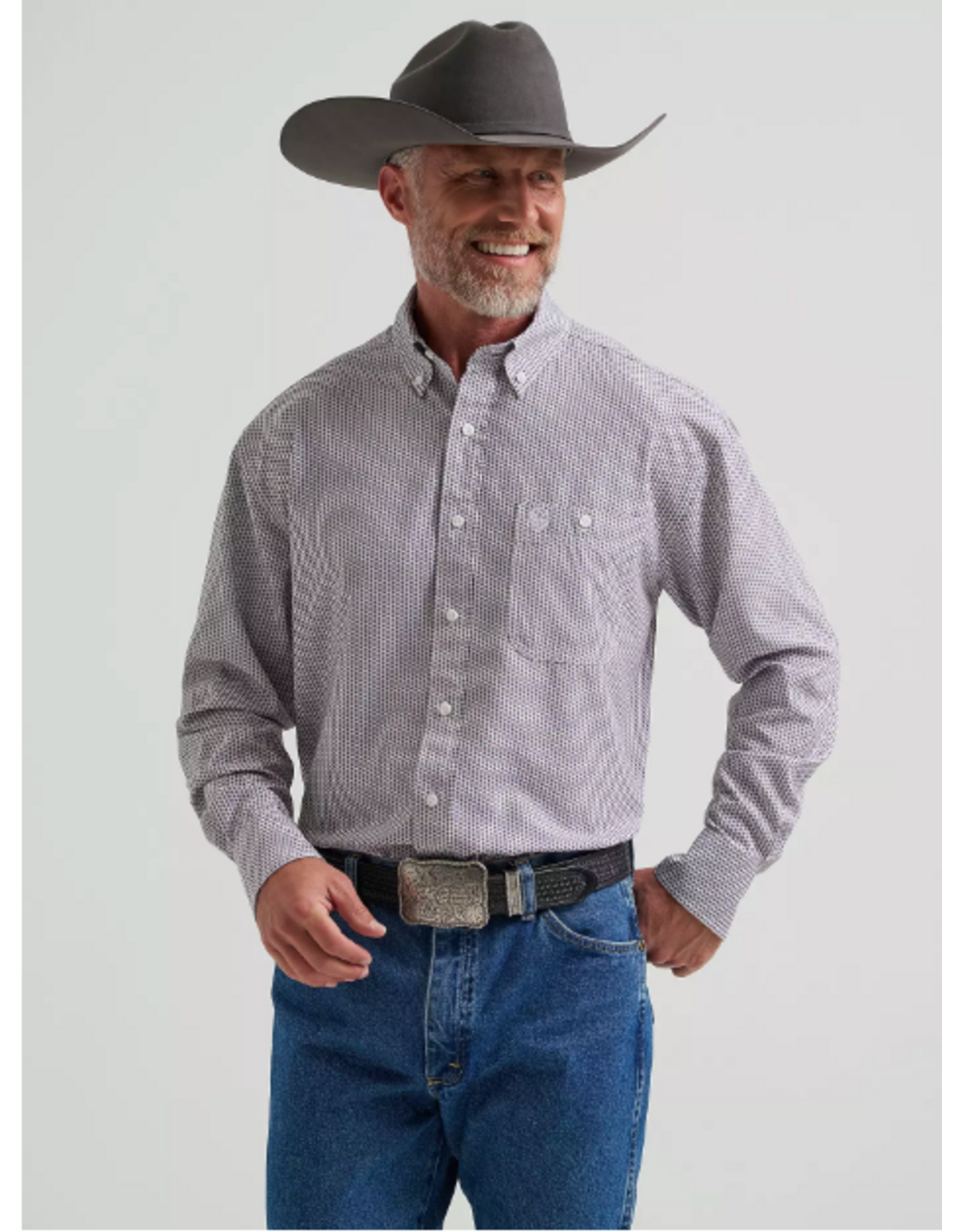 SHIRT MNS WRANGLER GEORGE STRAIGHT BLUE LAGOON