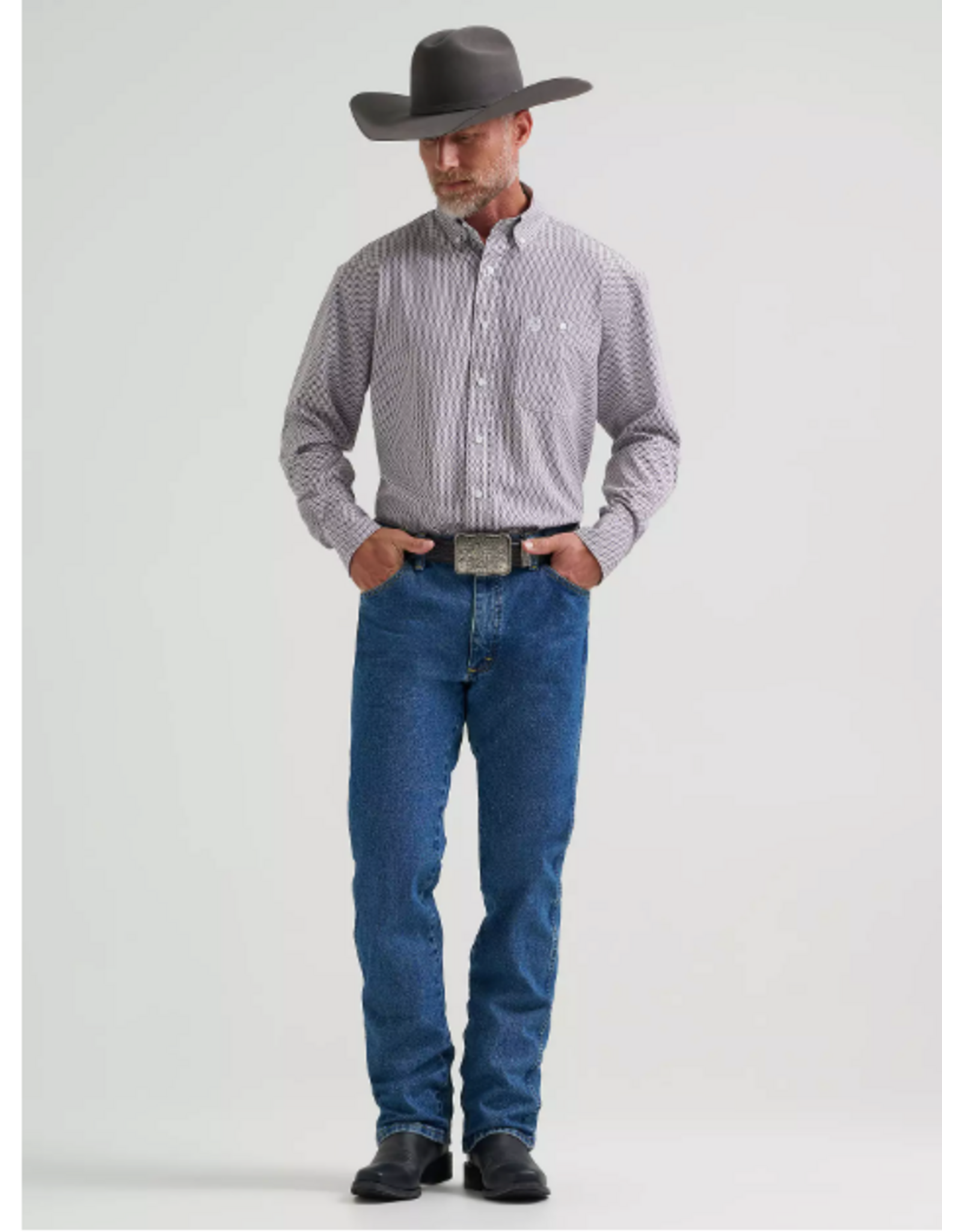 SHIRT MNS WRANGLER GEORGE STRAIGHT BLUE LAGOON