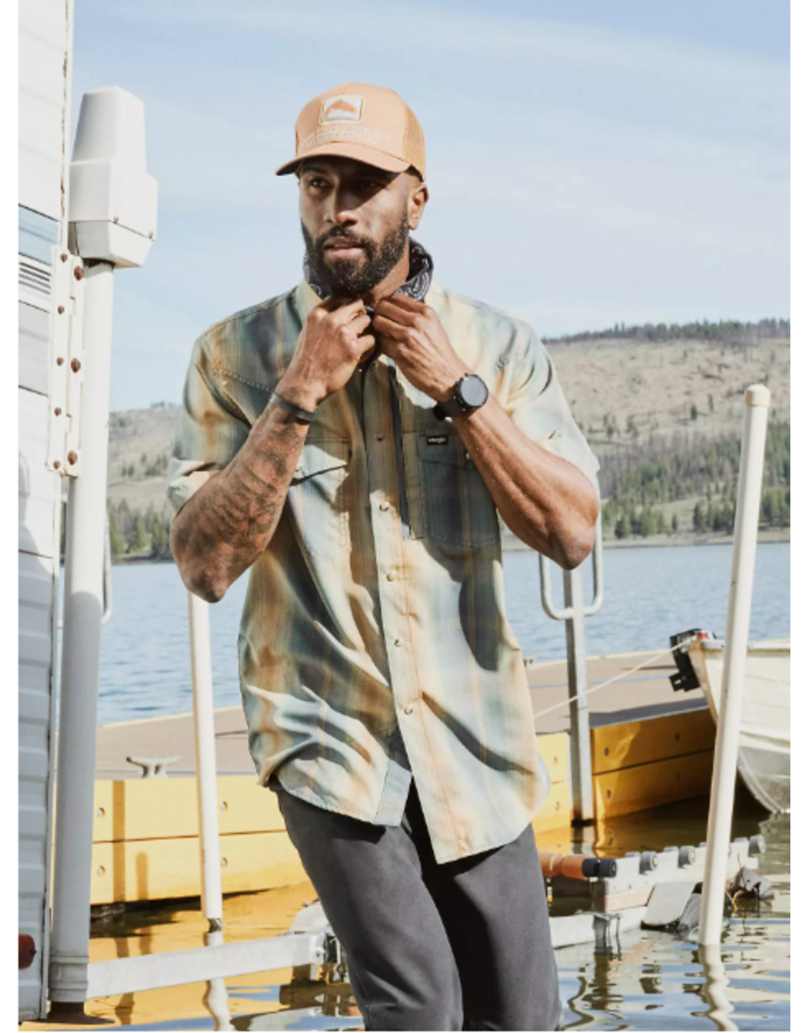 SHIRT MNS WRANGLER PERFORMANCE OMBRE TURBULENCE