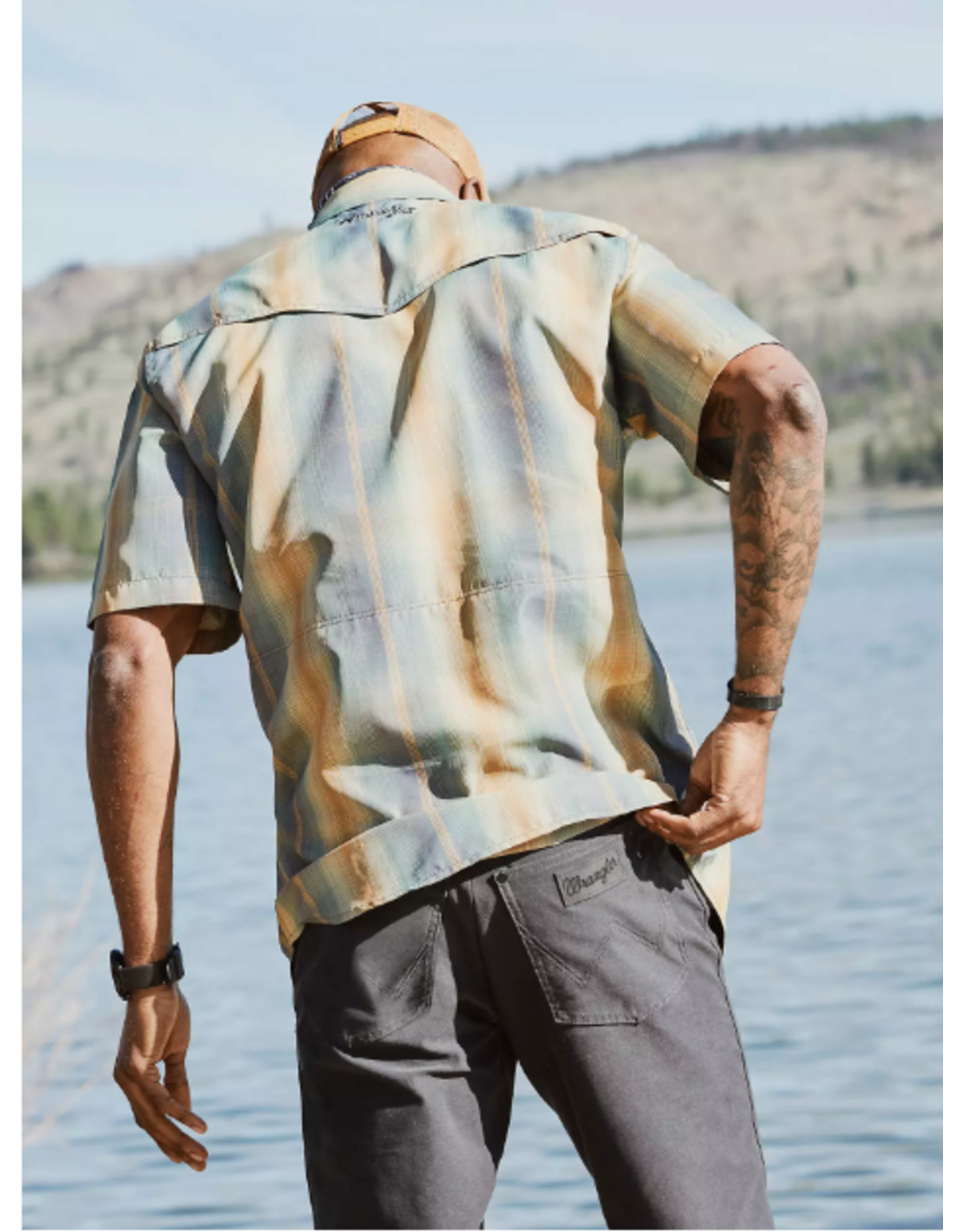 SHIRT MNS WRANGLER PERFORMANCE OMBRE TURBULENCE