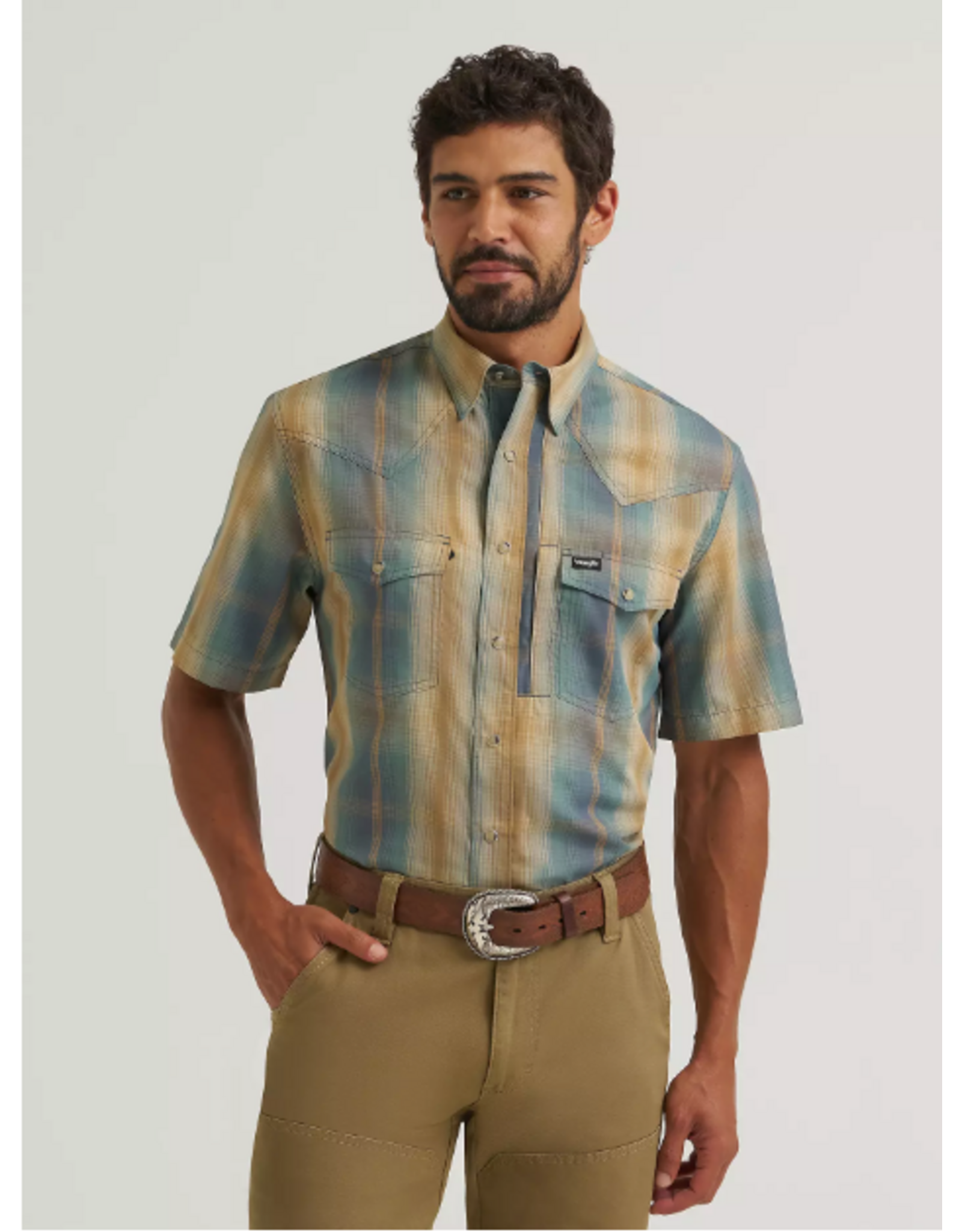 SHIRT MNS WRANGLER PERFORMANCE OMBRE TURBULENCE