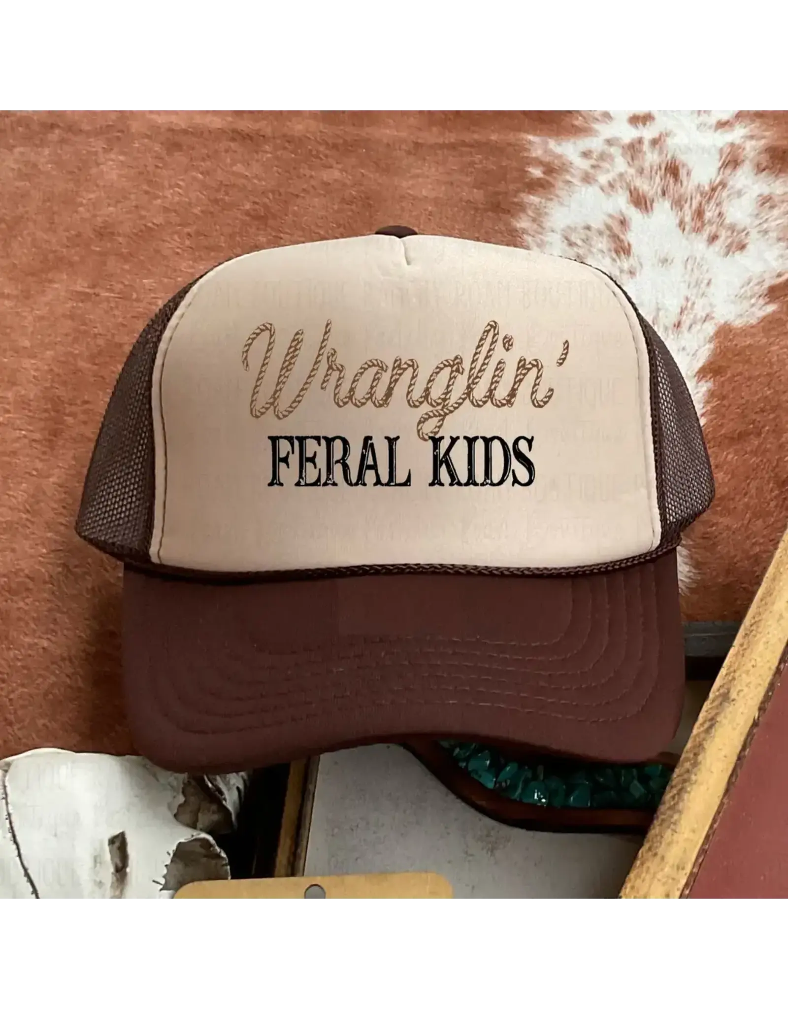 TRUCKER CAP WMS FOAM WRANGLIN FERAL KIDS