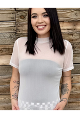 SHIRT WMS MESHED OUT WHITE IVORY SS
