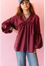BLOUSE WMS THE BRAZOS TOP WINE