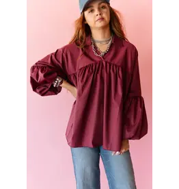 BLOUSE WMS THE BRAZOS TOP WINE
