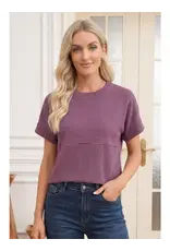 SHIRT WMS RIBBED TEXTURE PURPLE