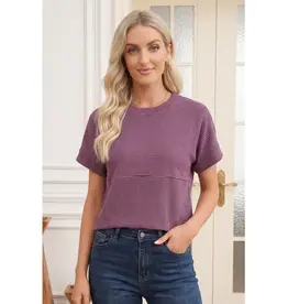 SHIRT WMS RIBBED TEXTURE PURPLE