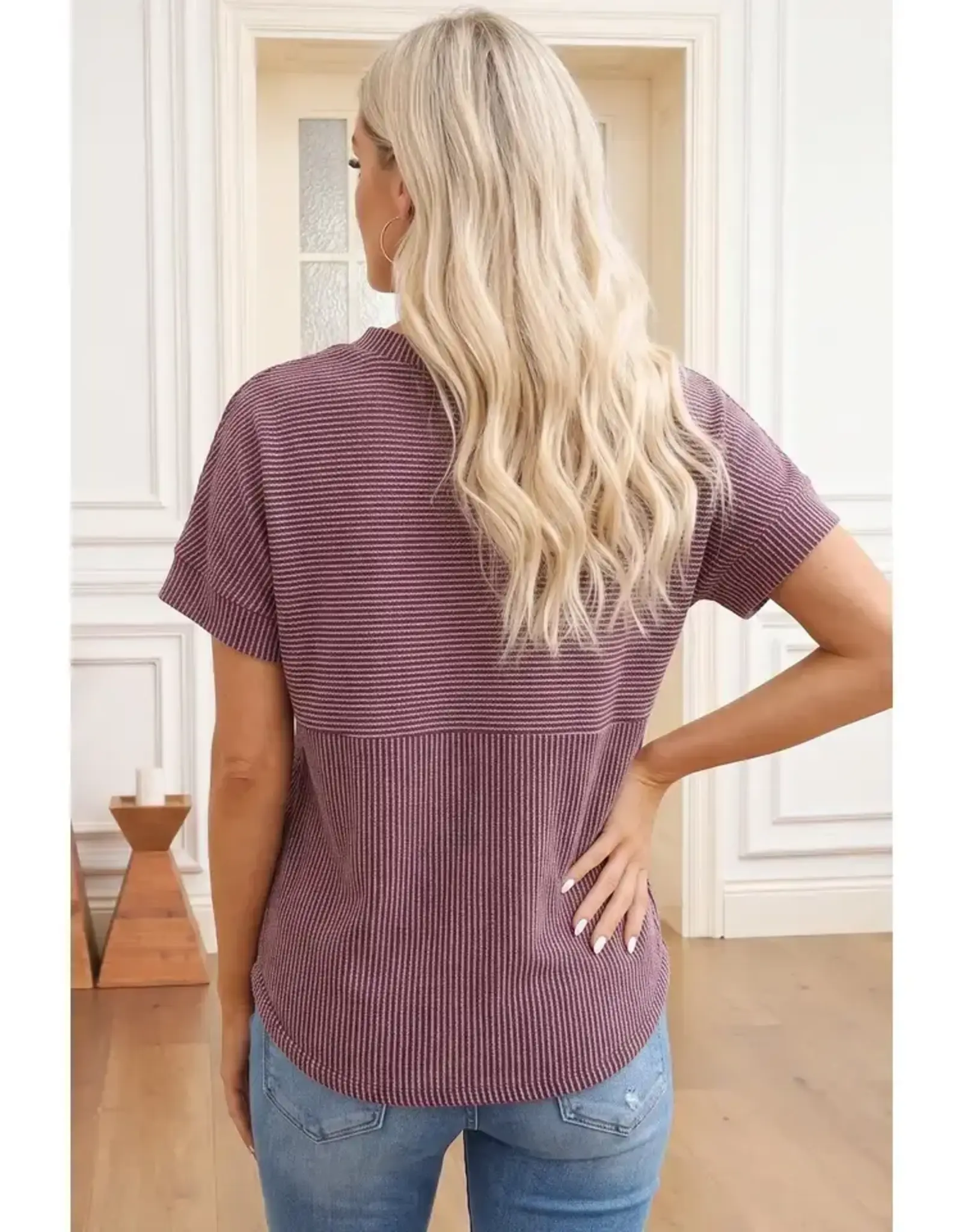 SHIRT WMS RIBBED TEXTURE PURPLE