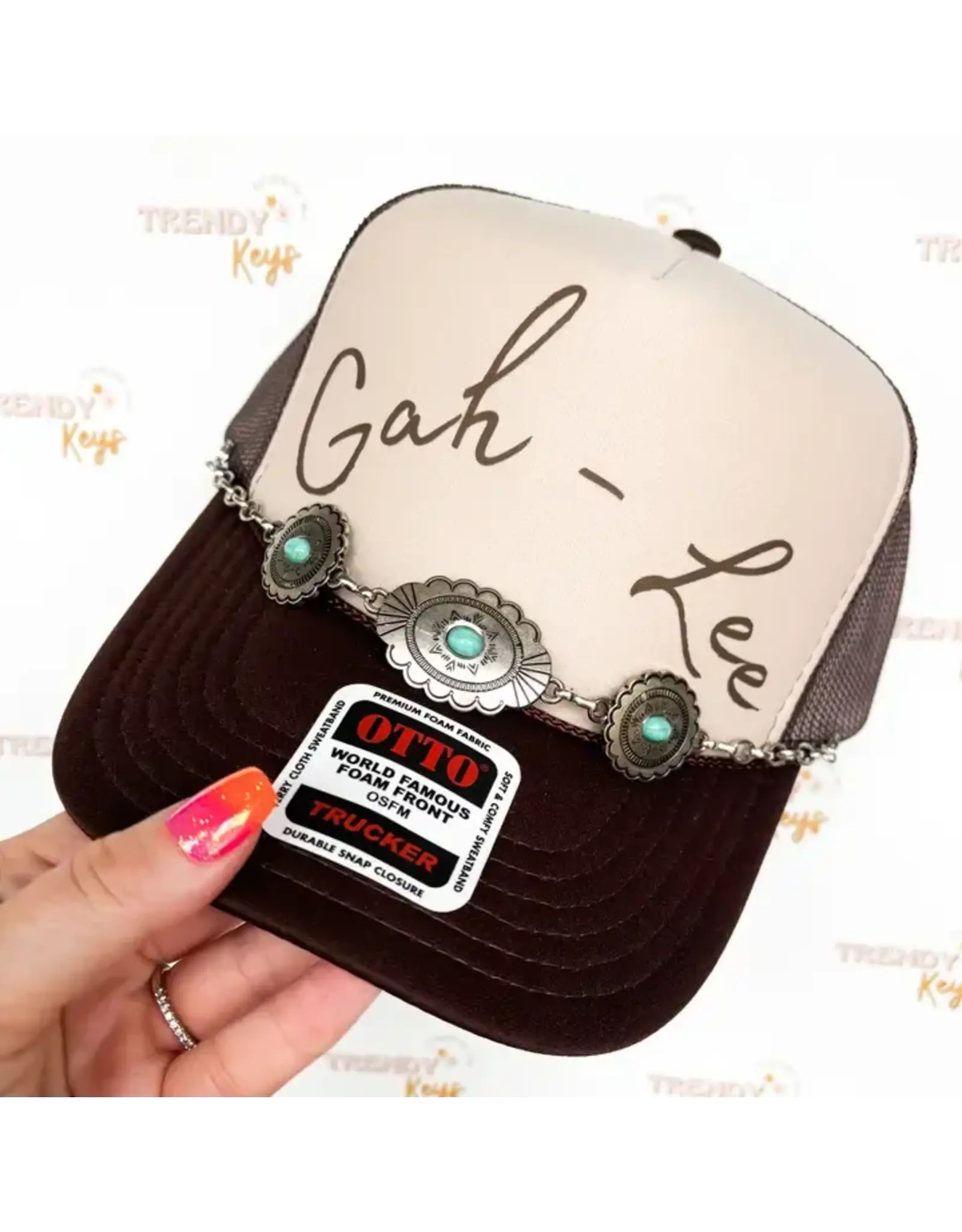 TRUCKER CAP WOMENS WESTERN GAH-LEE WITH CHAIN