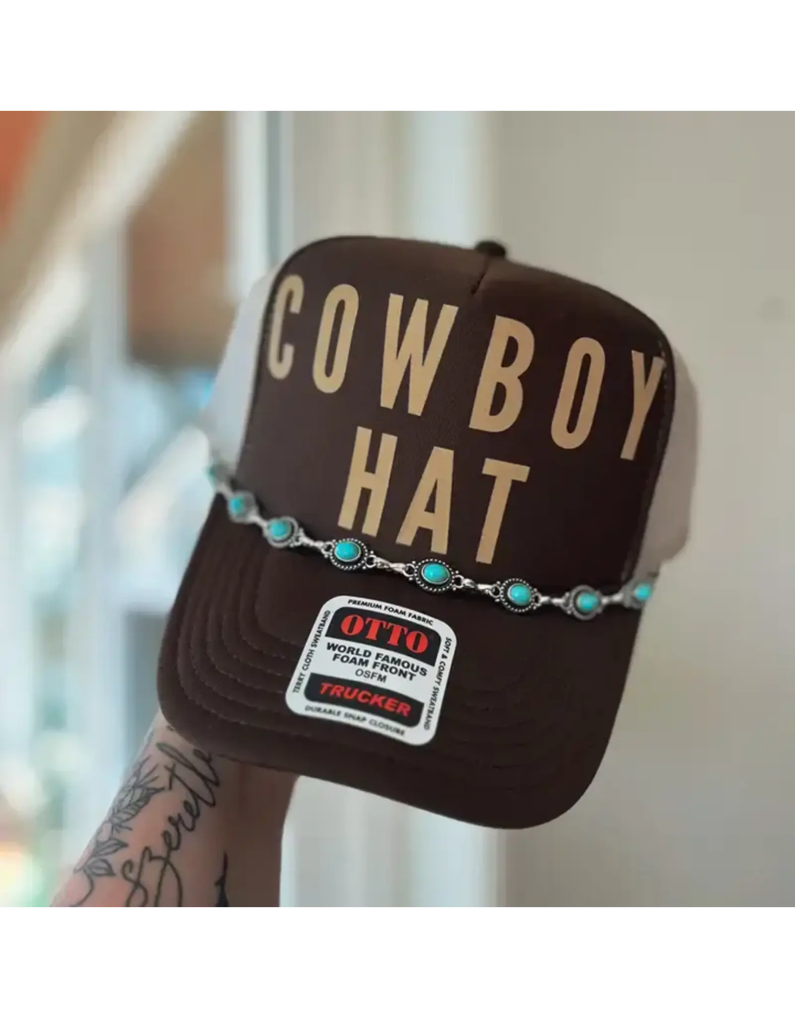 TRUCKER CAP WOMENS COWBOY HAT WITH CHAIN