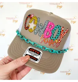 TRUCKER CAP WOMENS COWBOY LOVER WITH CHAIN