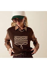 SWEATER VEST WMS ARIAT COFFEE BOOT STITCH